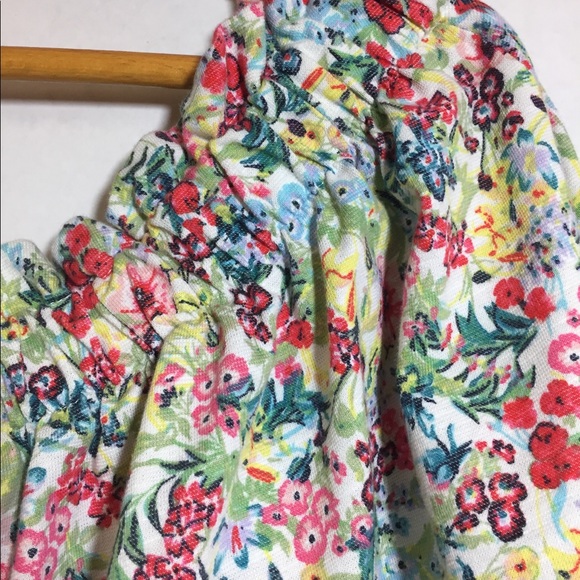 H & M Off Shoulder Ditsy Floral Cottage Core Ruffle Dress Cotton Blend S… - Picture 4 of 11